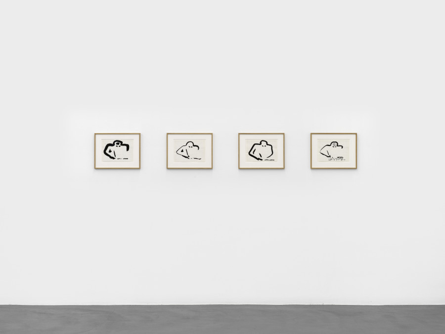 Installation view, Markus Raetz, Strangers & Lovers, Galerie Francesca Pia, 2025. Photo: Cedric Mussano