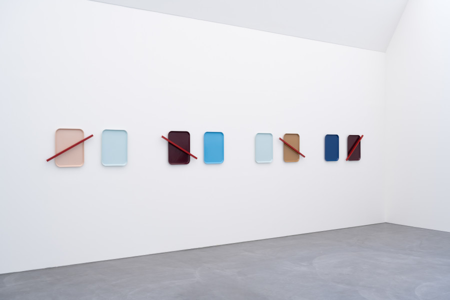 Florian Slotawa, exhibition view, Grammatik einfach erklärt, view on TB_02, 2025, von Bartha, Basel, 2026. Photo: Finn Curry / von Bartha. Courtesy of the artist and von Bartha.