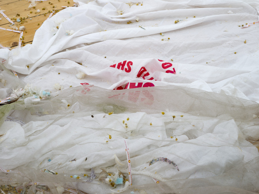 Jason Dodge, detail view, Kunsthalle Friart Fribourg, 2026. Photo: Cedric Mussano