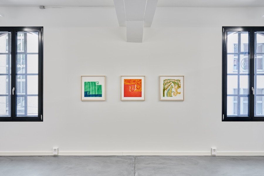 Installation view "Echoes of Imagination", Mai-Thu Perret, Gregor Hildebrandt, Franziska Furter, Dove Allouche; Photo: Bernhard Strauss