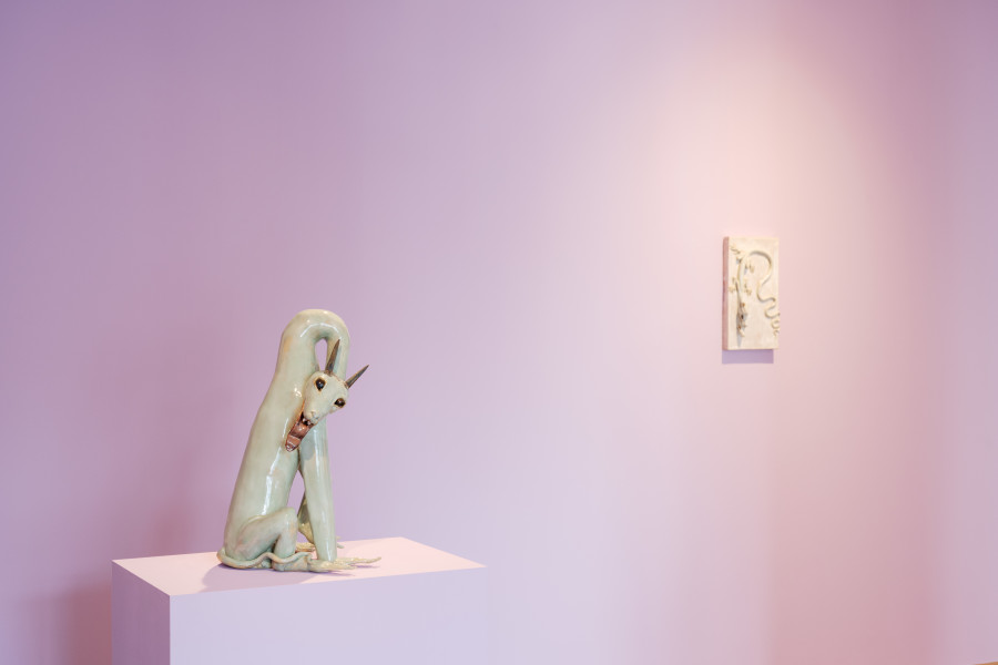 Installation view of Becky Tucker, 'The Quarry', 2025, Galerie Fabian Lang, Zürich. Credit: Courtesy of the artist and Galerie Fabian Lang. Copyright: © Fabian Lang