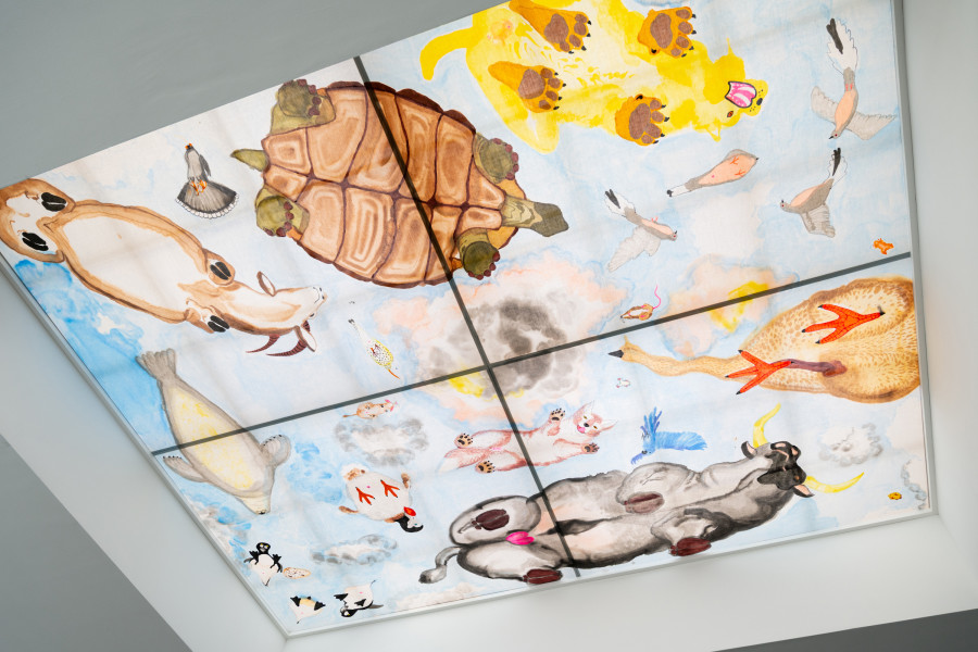 Emilia Bergmark, exhibition view, Going, Going, Gone., view on YOLO Dodo, 2025, von Bartha, Basel, 2026. Photo: Finn Curry / von Bartha. Courtesy of the artist and von Bartha.