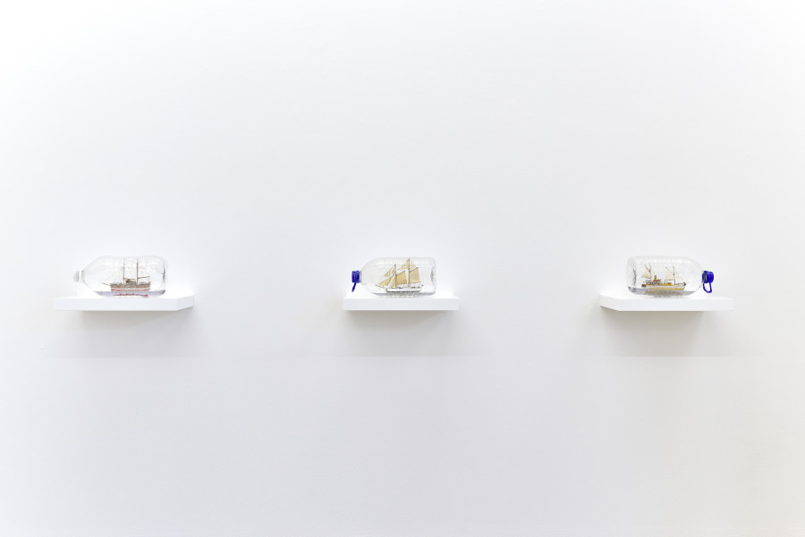 Exhibition view, Jorge Macchi, Drift Bottles, Galerie Peter Kilchmann, 2020.