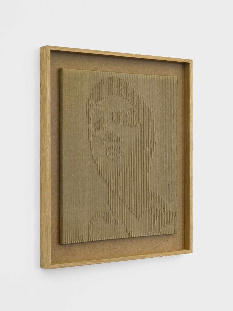 Markus Raetz, Elvis, Bern, Aug. 1978, Corrugated cardboard, shaped and fixed (white glue “Konstruvit”, diluted), 87 x 75 x 6 cm. Photo: Cedric Mussano