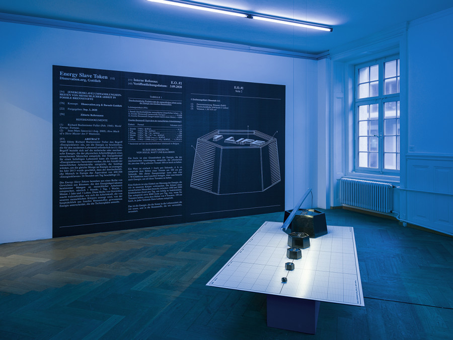 DISNOVATION.ORG, The Long Shadow of the Up Arrow. Post Growth prototypes, Exhibition views Kunsthaus Langenthal, 2023, Photo: Cedric Mussano, Courtesy of the artists