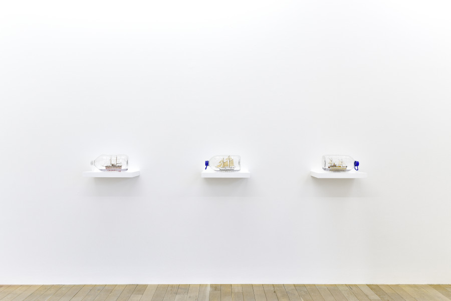 Exhibition view, Jorge Macchi, Drift Bottles, Galerie Peter Kilchmann, 2020.