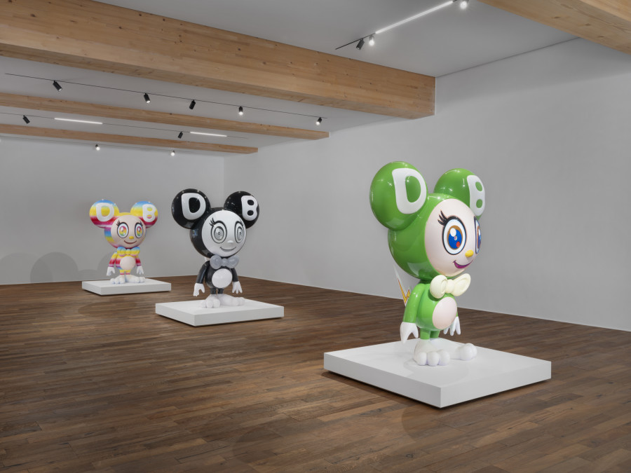 Exhibition view, Takashi Murakami. Collaborative exhibition by Nahmad Contemporary and Perrotin at Tarmak22, 2024. Photo credit: Julien Gremaud. ©︎Takashi Murakami/Kaikai Kiki Co., Ltd. All Rights Reserved. Courtesy Perrotin