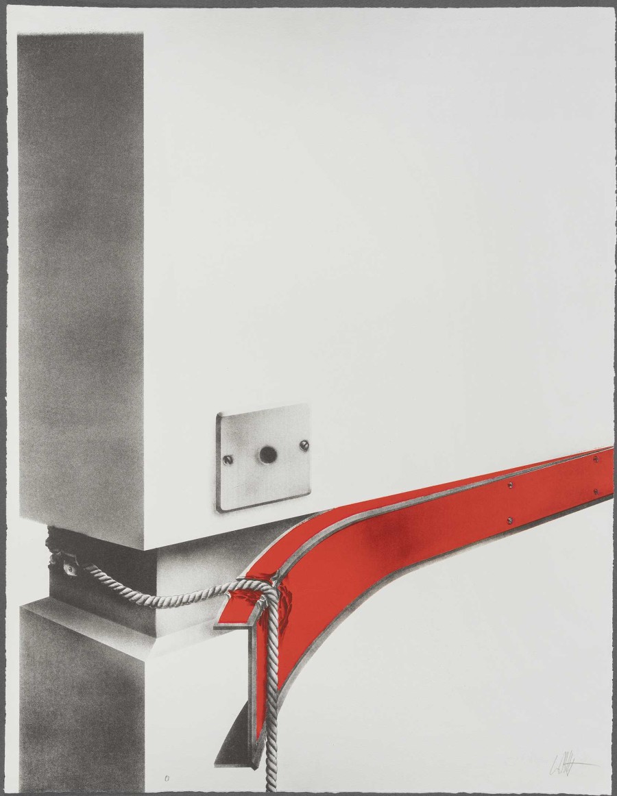 Sans titre (planche pour le Kunstverein de Düsseldorf, 1972), lithographie à l’aérographe et au crayon sur papier, 653 × 500 mm. Musée Jenisch Vevey - Cabinet cantonal des estampes, Fondation William Cuendet & Atelier de Saint-Prex © Jean Lecoultre. Photographie Julien Gremaud