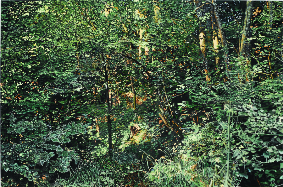 Franz Gertsch, Sommer, 2008/09, Acryl auf ungrundierter Baumwolle, Acrylic on unprimed cotton, 325 x 490 cm, Sammlung Dr. h.c. Willy Michel, © Franz Gertsch