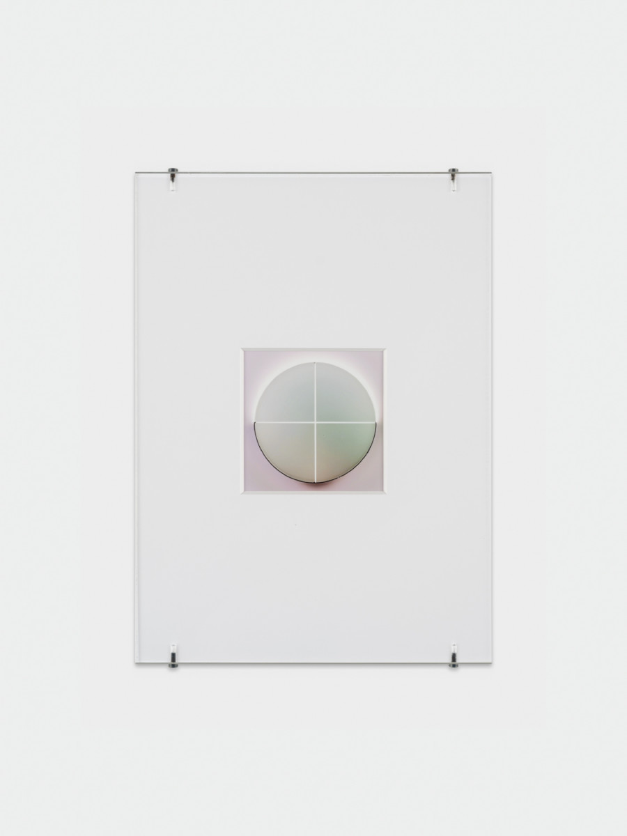 Sebastian Stadler, System A, 2025, archival pigment print on paper, mat, plexiglass, Aqua Tuning screws, 26,3 x 19 cm, edition of 3 + 2 AP. Galerie Heinzer Reszler, 2025. Courtesy of the artist and the gallery. Photo credit: Julien Gremaud