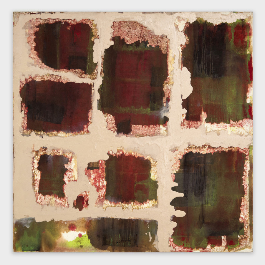 Rochelle Feinstein, Pick Pick Pick, 1993. Paper, oil and acrylic on canvas, 106.7 × 106.7 cm ( 42 x 42 inches ), FEINS57340