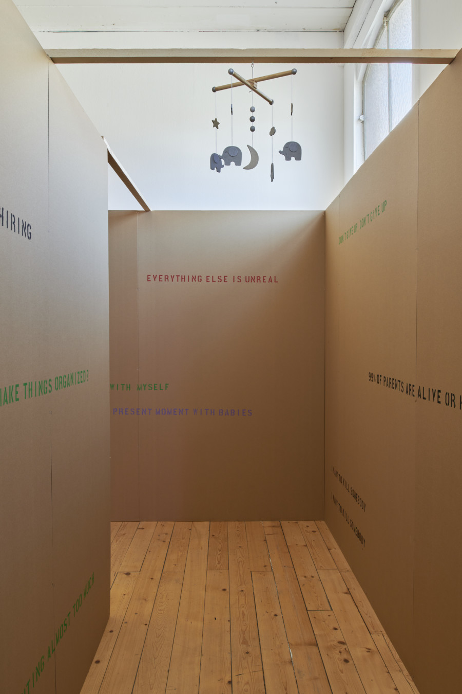 Exhibition view, Ei Arakawa, Don't Give Up, Kunsthalle Friart Fribourg, 2023. Photo Guillaume Python. Courtesy of Kunsthalle Friart Fribourg and the artist