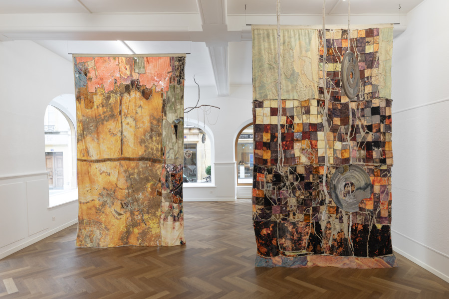 Installation view, THIS CHAPTER BEGINS TWICE, Ève-Gabriel Chabanon, KRONE COURONNE, 2025. Photo credit: Michal Schorro