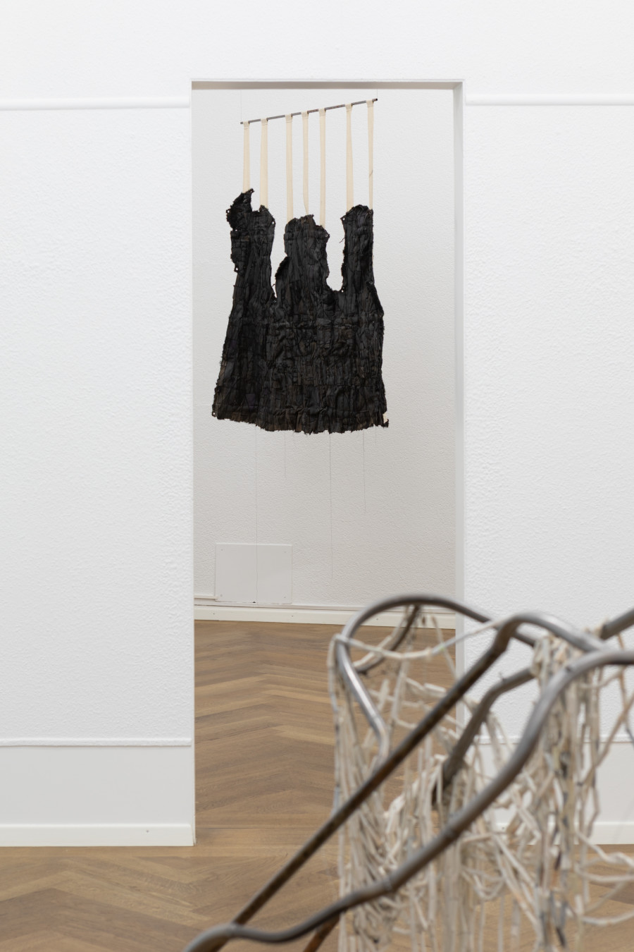 Installation view, THIS CHAPTER BEGINS TWICE, Ève-Gabriel Chabanon, KRONE COURONNE, 2025. Photo credit: Michal Schorro