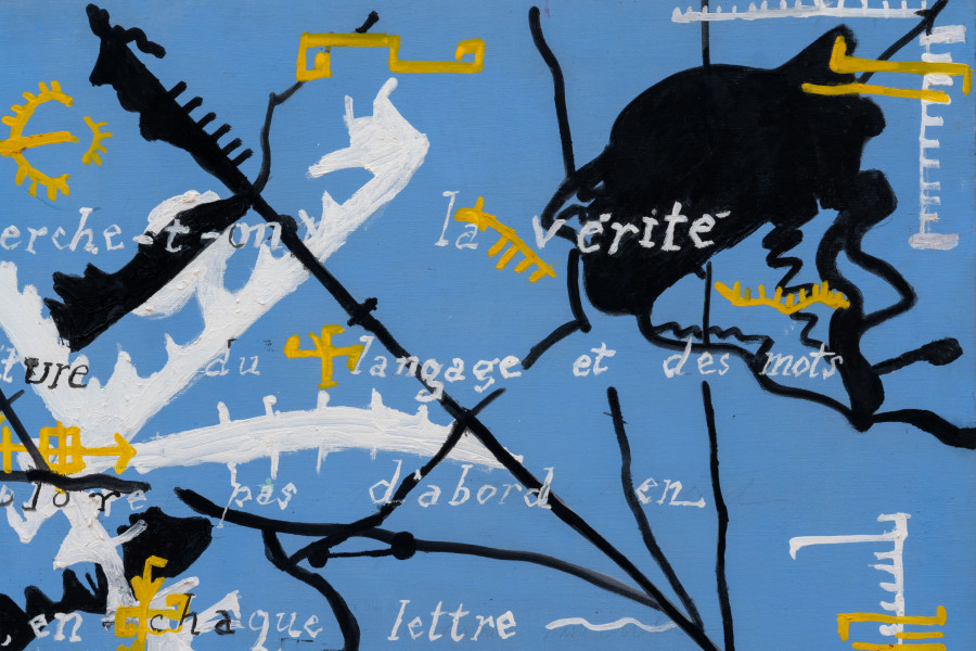 Isidore Isou, Untitled (La Vérité), 1961. Kunstmuseum Liechtenstein, Vaduz / Gift of Robert Altmann. © 2025, ProLitteris, Zurich