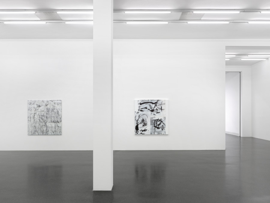 Installation view, Rochelle Feinstein, You Again, Galerie Francesca Pia, 2022. Photo: © Annik Wetter