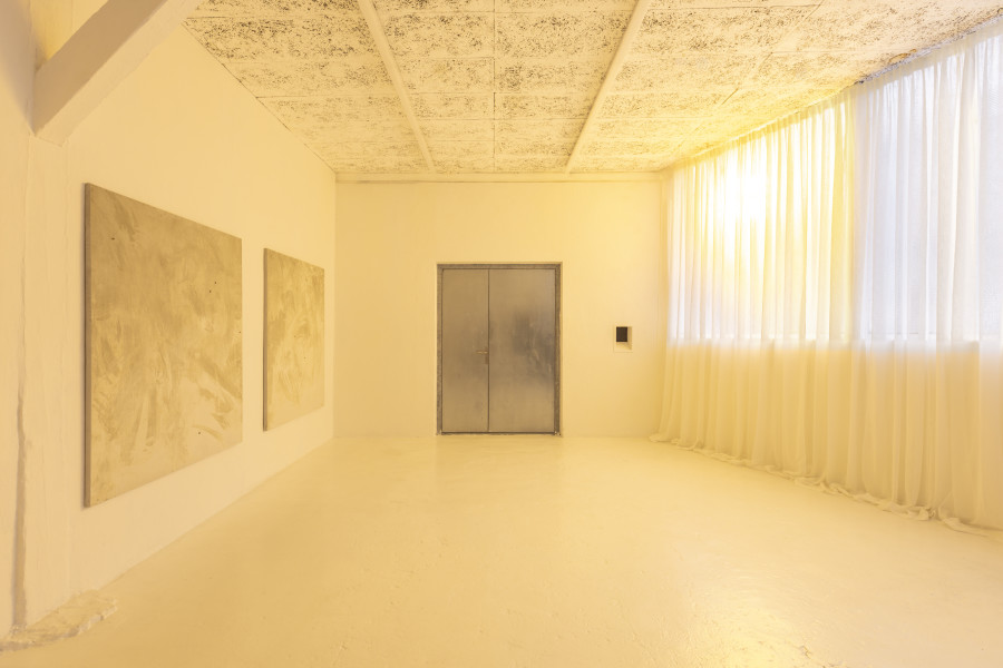 Exhibition view, Clément Grimm, VIDEO 50, KISSED THEN BURNED, Geneva, 2025-2026. Photo credit: Antoni Aeby