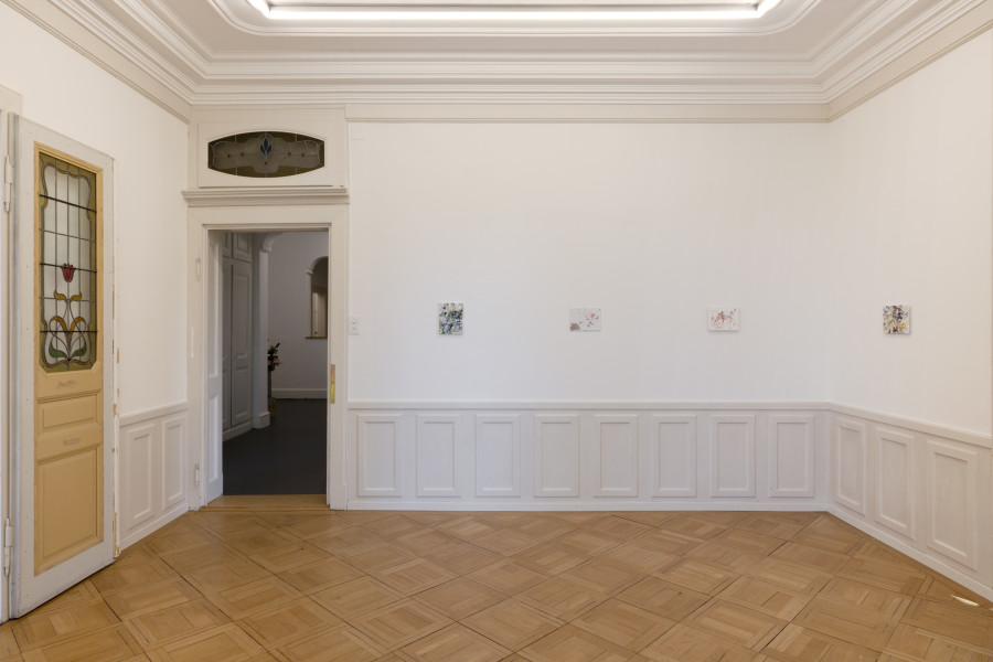 Installation view, Heike-Karin Föll, over-painting, Weiss Falk, 2023. Courtesy: Weiss Falk and the Artist. Photo: Gina Folly