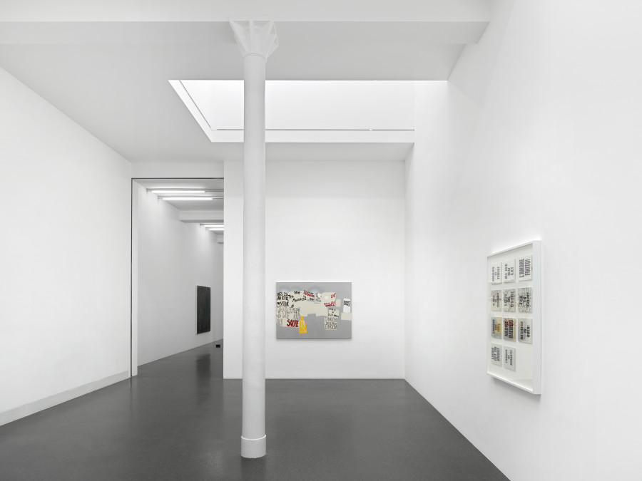 Installation view, Rochelle Feinstein, You Again, Galerie Francesca Pia, 2022. Photo: © Annik Wetter