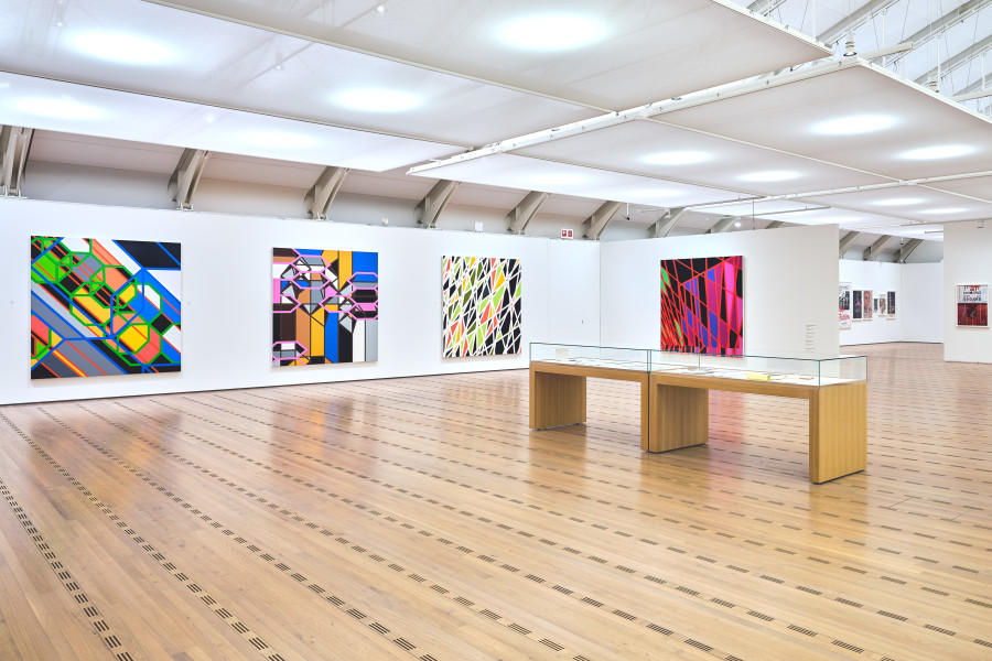 Installation view, Sarah Morris, All Systems Fail, Zentrum Paul Klee, Bern, 29.3. – 4.8.2024. Photo: Rolf Siegenthaler