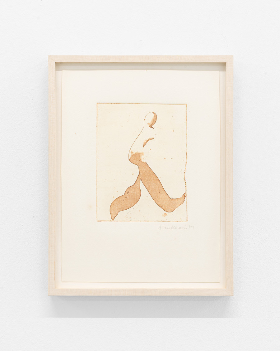 Exhibition’s view « Sur un fil », Andrée Cauderay Vuilleumier, untitled I, 1974, etching, artist’s proof, 20 x 25.5 cm, CALM – Centre d’Art La Meute, Lausanne, Switzerland, 2026 / Photo: Théo Dufloo / Courtesy of the artist.