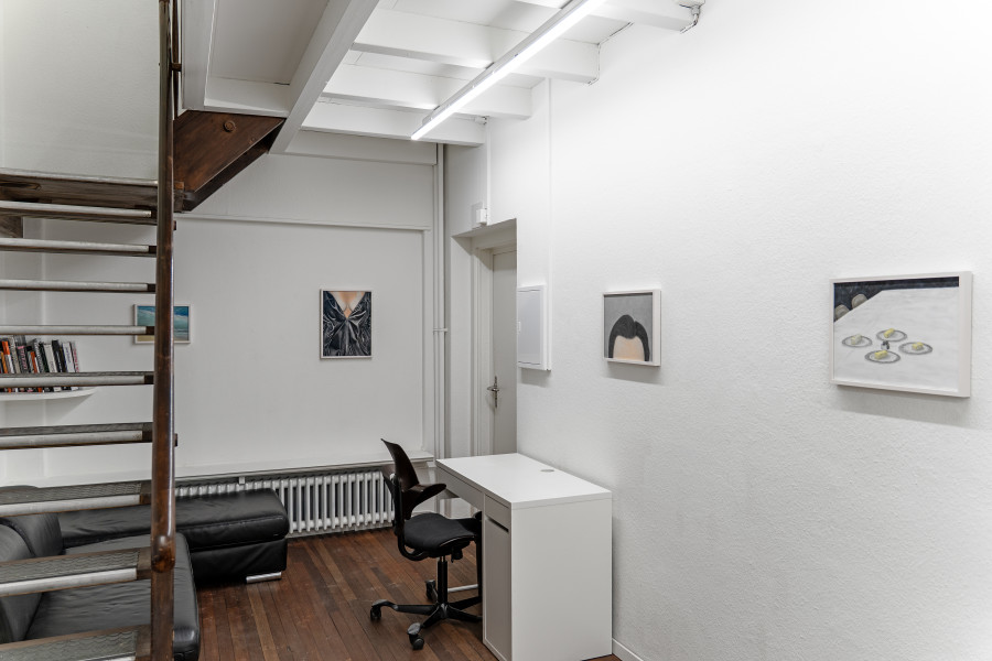 Exhibition views, Adam Cruces: Pastels, Blue Velvet, Zürich, Swiss, 2026. Photo: Adam Cruces