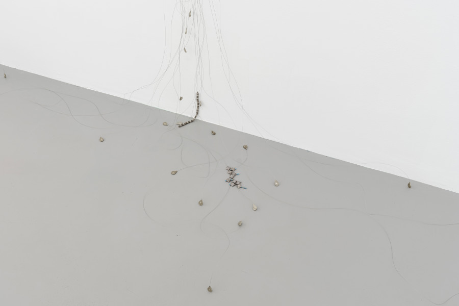 Detail, Untitled, 2022, wire and glass beads, dimensions variable