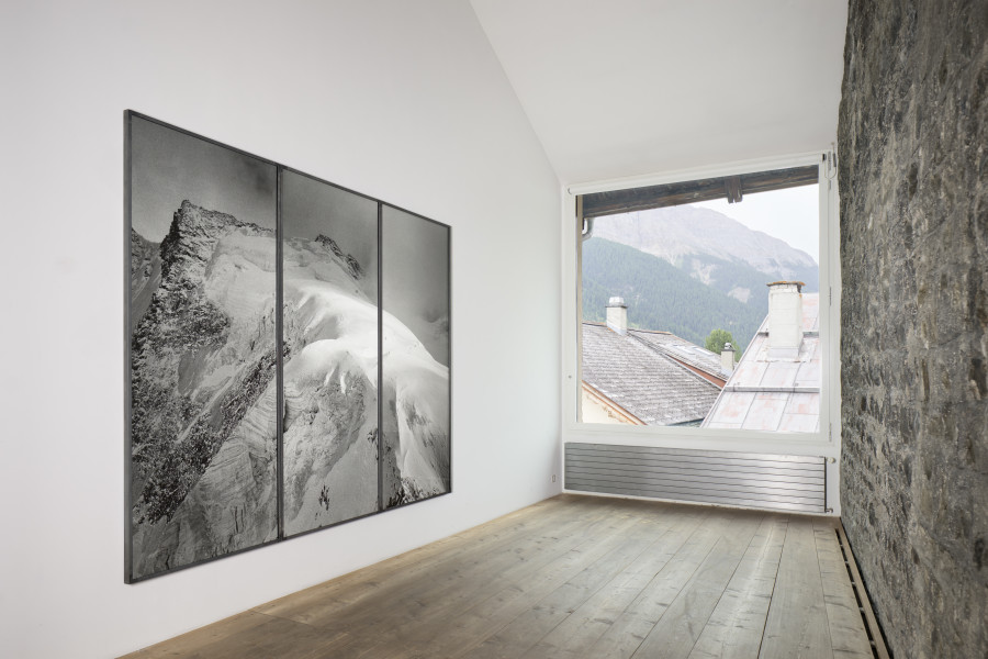 Balthasar Burkhard, Bernina, 2004, Gelatin silver print on baryt paper, iron frame, 240 x 300 cm, 1 of 7. Photo: Ralph Feier, Courtesy of the artist and Galerie Tschudi