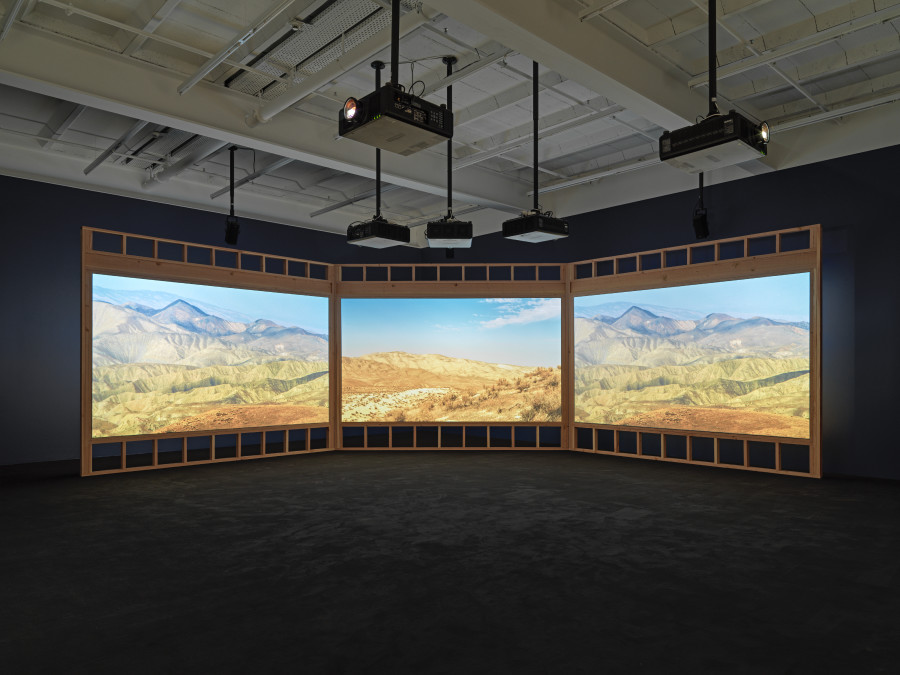 Installation view, Doug Aitken, HOWL, Galerie Eva Presenhuber, Zurich, Maag Areal, 2023. Courtesy the artist and Galerie Eva Presenhuber, Zurich / Vienna Photo: Stefan Altenburger Photography, Zürich