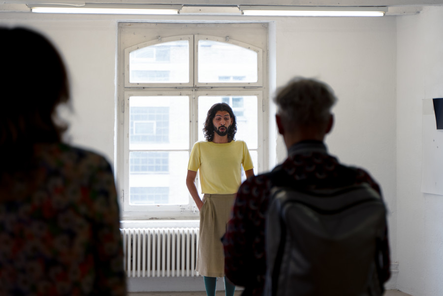 Performance, Izidora I LETHE, breath, blow, kiss, Stiftung BINZ39, 2024. Photo credit: Studio Stucky