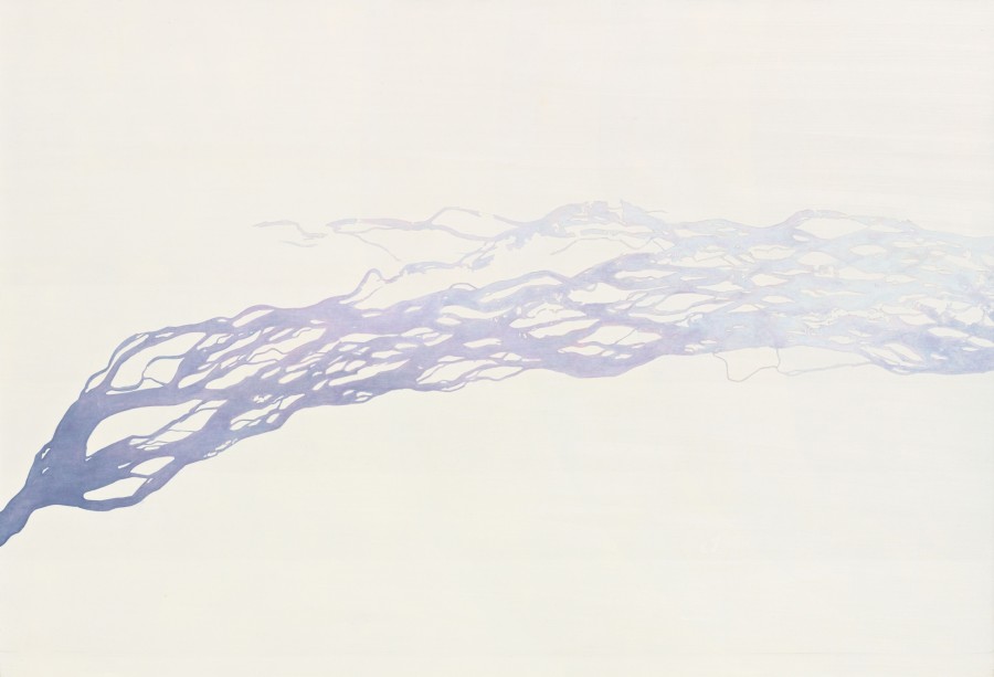 Toba Khedoori, Untitled (purple river), 2011-2012. Öl auf Leinwand, 93 x 136.8 cm. Emanuel Hoffmann-Stiftung, Geschenk der Präsidentin 2012, Depositum in der Öffentlichen Kunstsammlung Basel