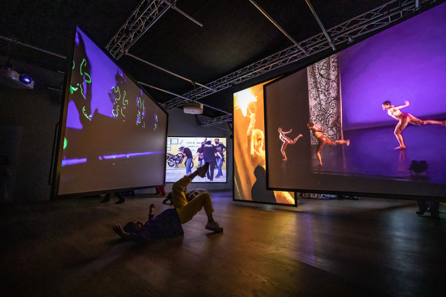 Installation view at Museum Tinguely, Anouk Kruithof, Universal Tongue, 2018. © Museum Tinguely, Basel; photo: Matthias Willi