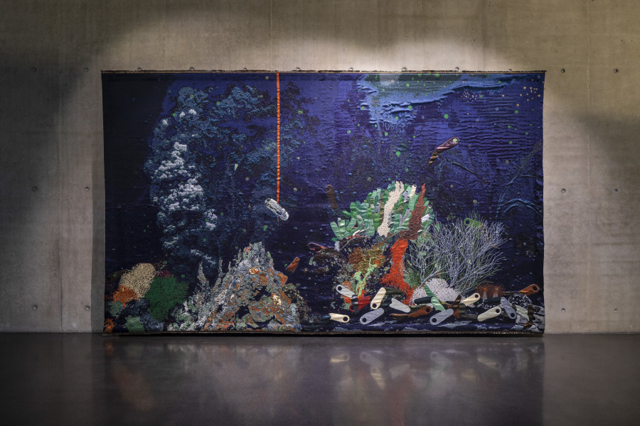 Otobong Nkanga, Unearthed – Abyss, 2021, Installation view ground floor Kunsthaus Bregenz, 2021, Photo: Markus Tretter. Courtesy of the artist © Otobong Nkanga, Kunsthaus Bregenz