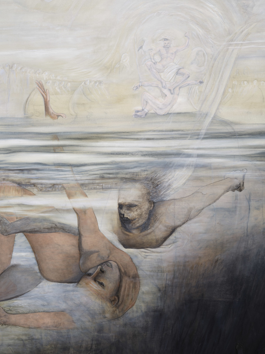 Janiva Ellis, When God Splits the Atom, 2025, detail, in: Janiva Ellis, Geneva, Kunsthalle Basel, 2026, photo: Philipp Hänger / Kunsthalle Basel