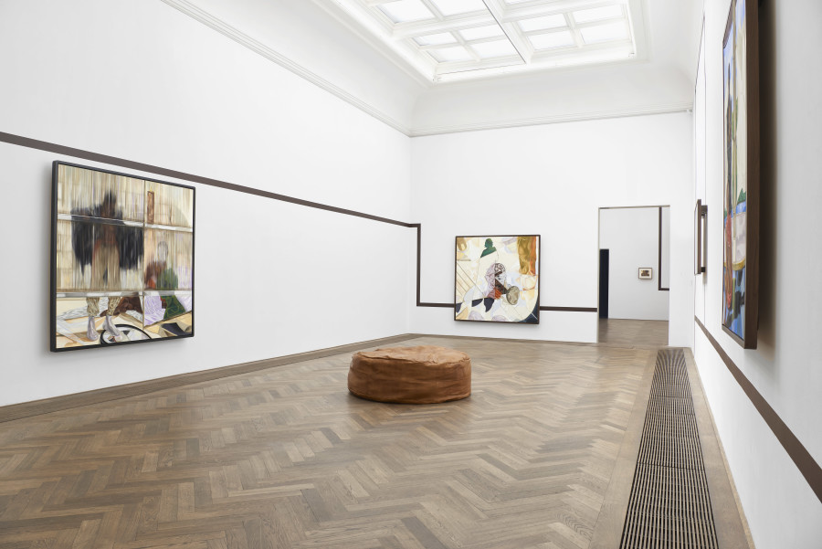 Toyin Ojih Odutola, Ilé Oriaku, exhibition view, Kunsthalle Basel, 2024, photo: Philipp Hänger / Kunsthalle Basel. Courtesy of the artist and Jack Shainman Gallery, New York