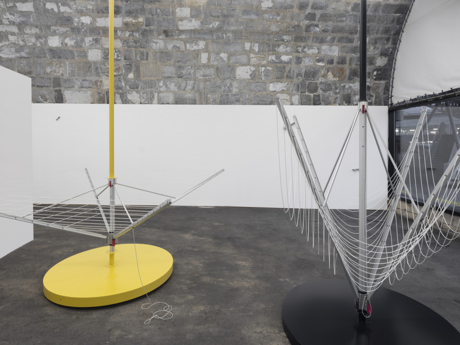 Installation view, Judith Kakon, Violets, lilacs, iodine, and violence, Tunnel Tunnel, Lausanne, 2025-2026. Photo credit: Julien Gremaud